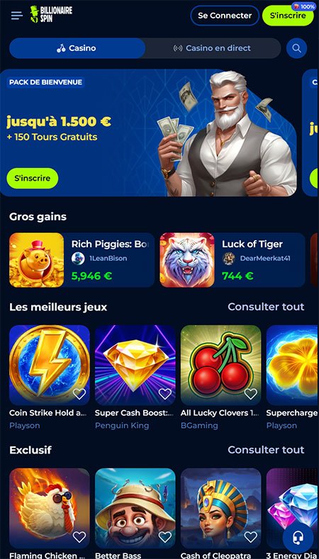 Image: Découvrez les promotions les plus attirantes de Billionairespin en France en
